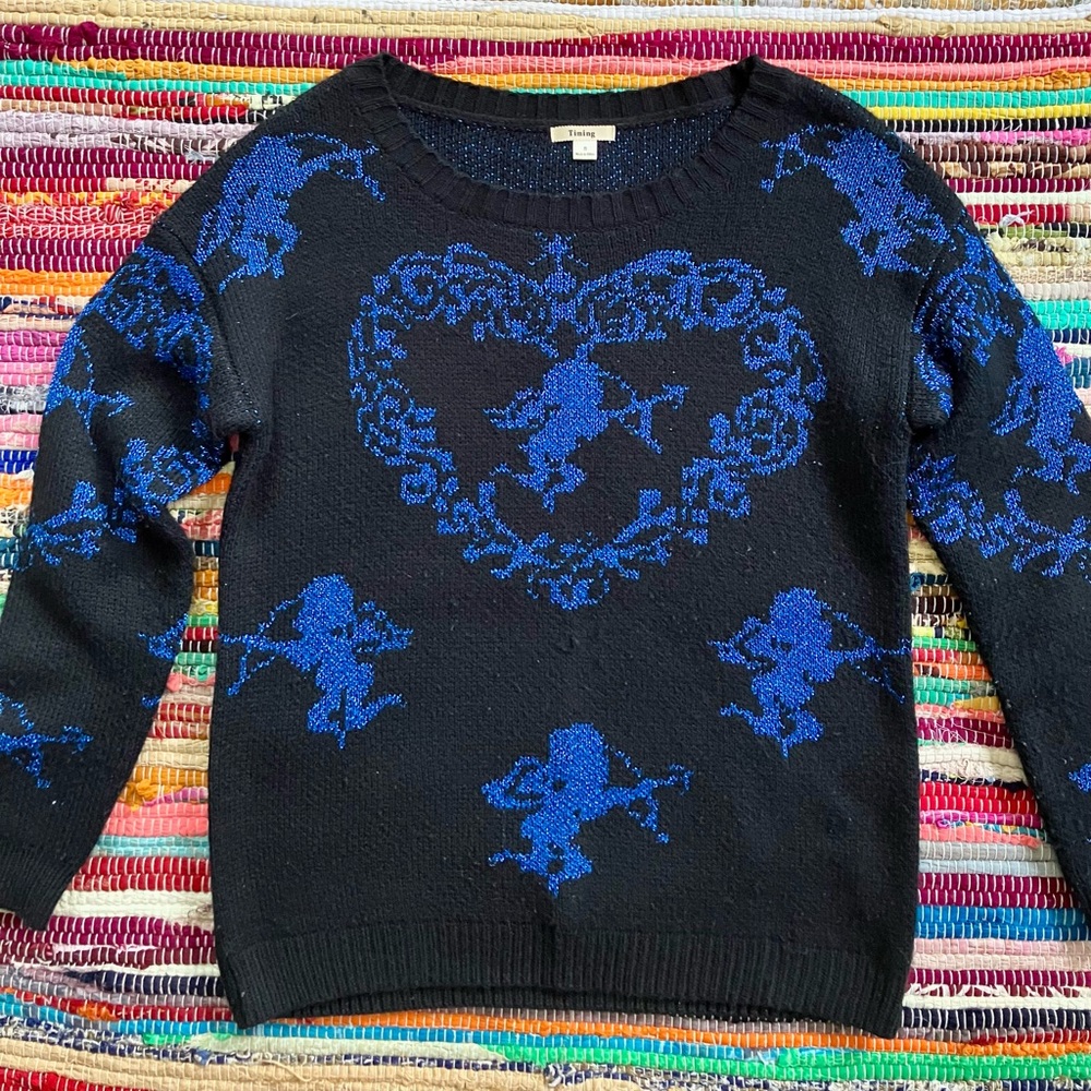 Timing ~ Cupid metallic sweater